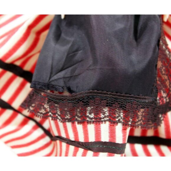 Vintage Plastic Costumed Display Doll Sleep Eyes Frozen Legs Red & White Dress - Picture 8 of 10